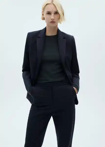 Pantalón Boreal Marino Talla 44 Mujer Mango