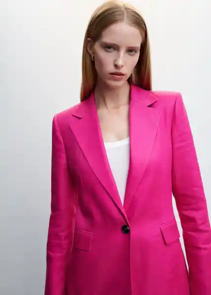 Blazer Americana Smart Fucsia Talla L Mujer Mango