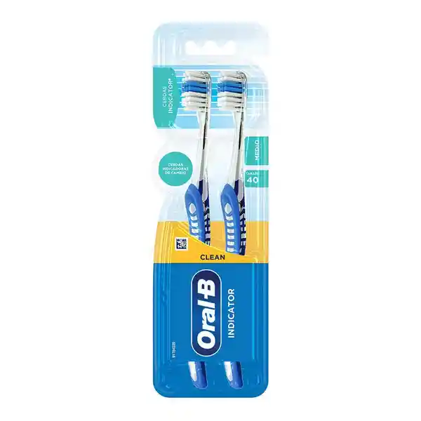 Cepillo de Dientes Oral-B Clean Indicator Medio 2 Unidades