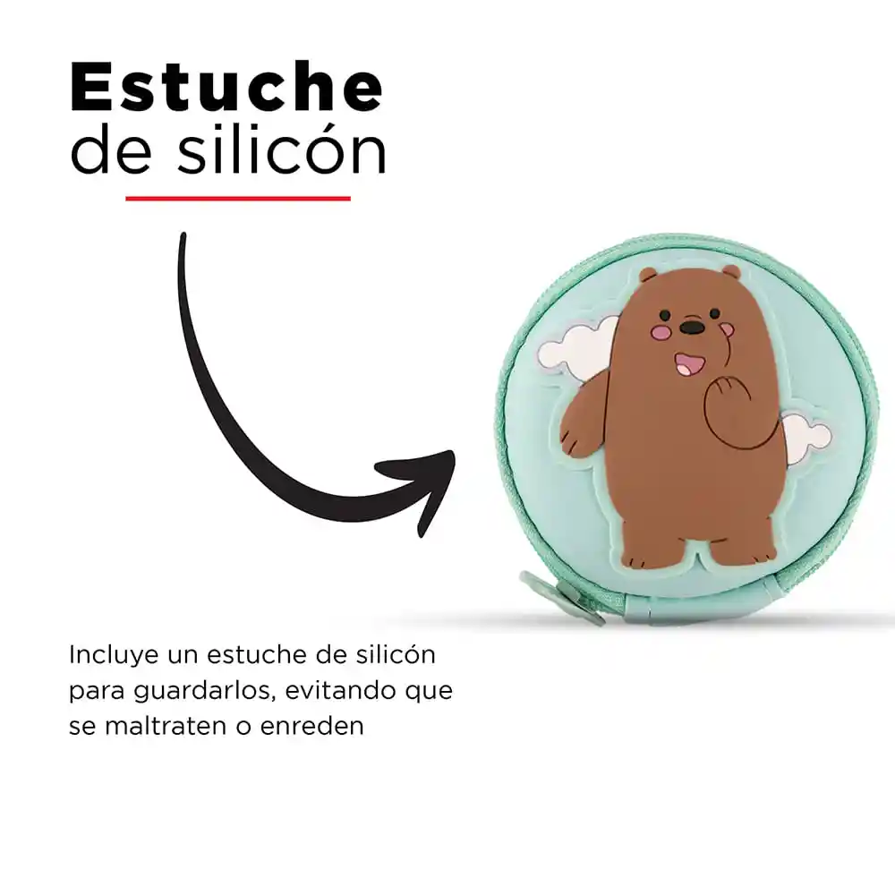 Miniso Audífonos Con Estuche Osos Escandalosos Verde