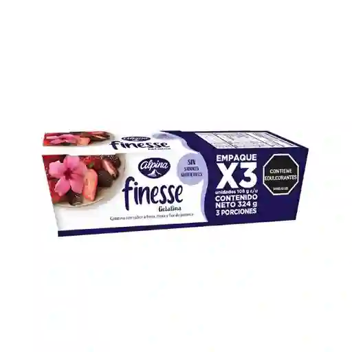 Finesse Gelatina Fresa Mora Flor Jamaica