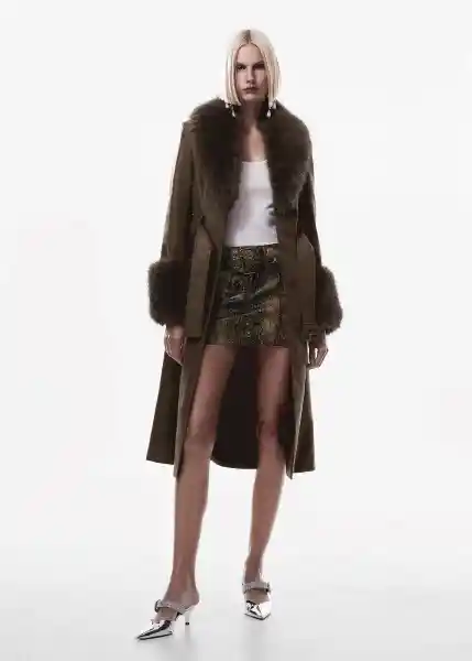 Abrigo Fernanda Khaki Talla L Mujer Mango