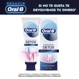 Oral-B Crema de Dientes Encías Détox Protección Completa 75 mL