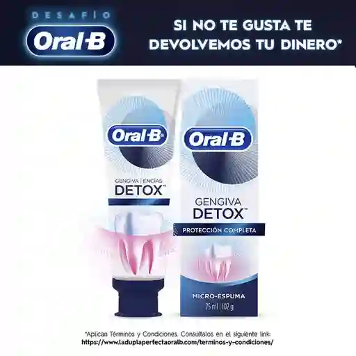 Oral-B Crema Dental Encías Detóx Protección Completa 75 mL
