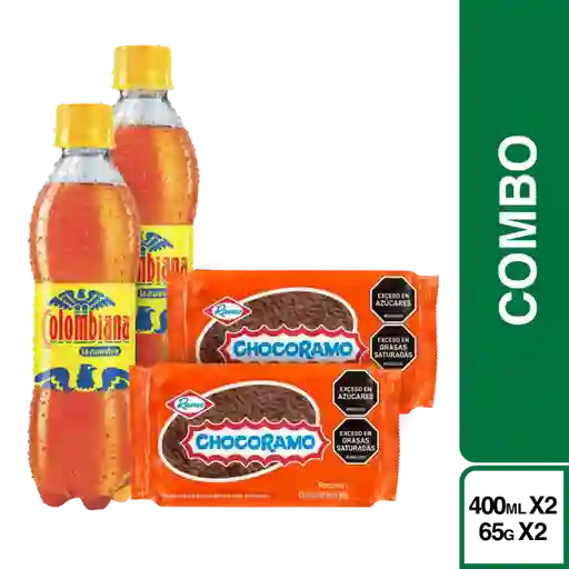 Combo Chocorramo Tajada 65 g x 2 Und + Colombiana 400 mL x 2 Und