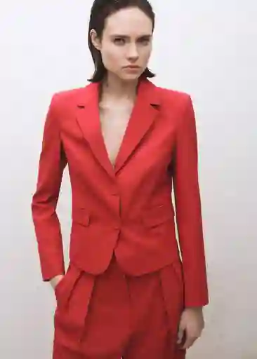 Blazer Americana Margot Rojo Talla M Mujer Mango