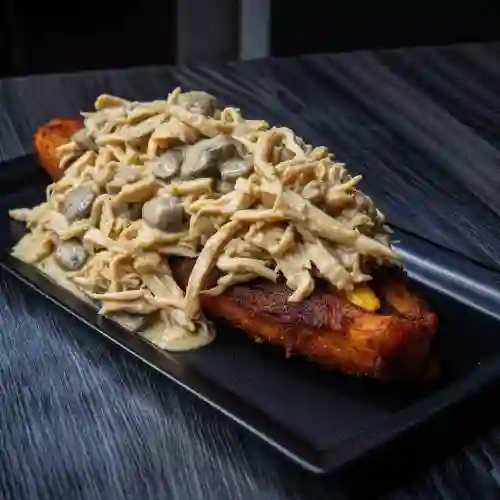 Barquito de Plátano Pollo con Champiñones