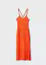 Vestido Clara Naranja Talla XL Mujer Mango