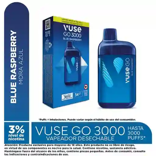 Vapeador Vuse Go 3000 Blue Raspberry