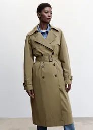 Abrigo Trench Desert Khaki Talla M Mujer Mango