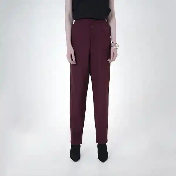 Pantalón Recto Pretina Asimétrica Rojo 6 Fuera de Serie