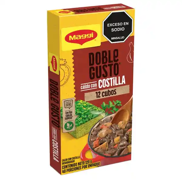 Caldo con Costilla MAGGI Doble Gusto 12 cubos x 120g