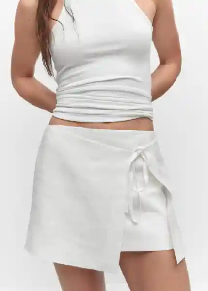 Falda Berta Blanco Talla 18 Mujer Mango