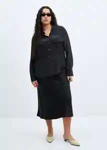 Camisa Massima Negro Talla M Mujer Mango