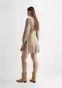 Vestido Godet Beige Talla 22 Teen Niñas Mango