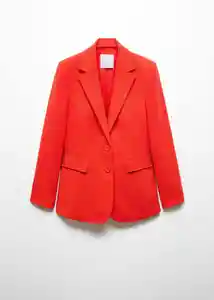 Blazer Americana Iguana Coral Talla XS Mujer Mango