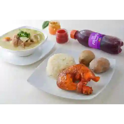 Combo Individual 1/4 de Pollo y Sopa
