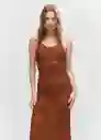 Vestido Dama Marrón Talla S Mujer Mango