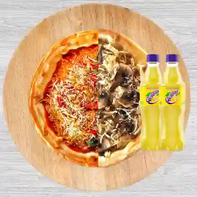 Combo Medium Clásica para 3 + 2 Bebidas