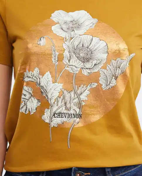 Botanicalfoil Graphic Tee Cafe Coco Oscuro Talla Xs Mujer Chevignon