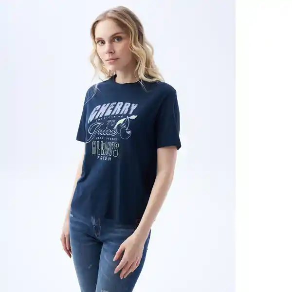 Camiseta Mujer Azul Talla L 602F002 Americanino