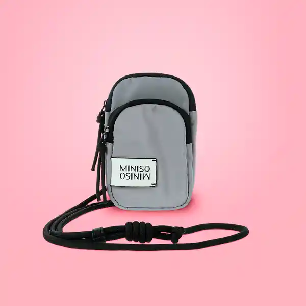 Bolso Mini Porta Celular Vitality Mix Gris Claro Miniso