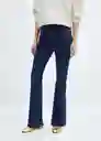 Pantalón Jean Flaremum Tejano Oscuro Talla 40 Mujer Mango