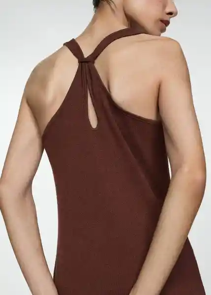 Vestido Mint Marron Talla 24 Mujer Mango