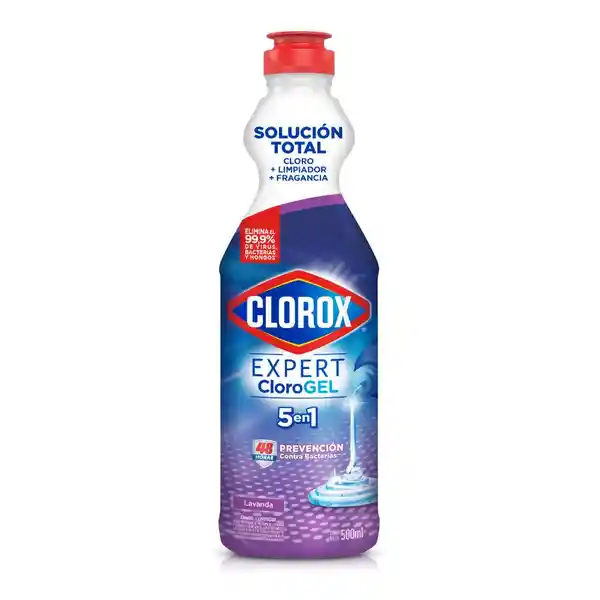 Blanqueador en Gel 5 en 1 Clorox Lavanda Botella 500 mL