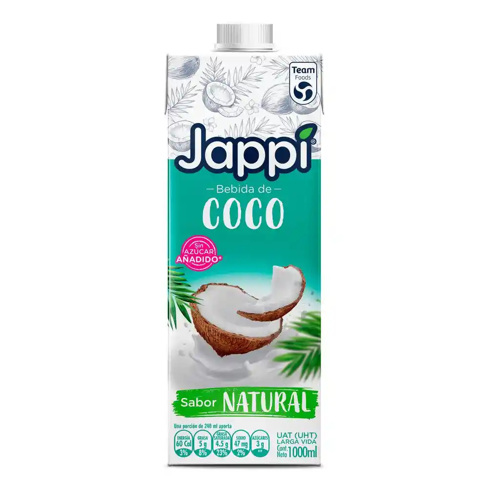 Jappi Bebida de Coco Sabor Natural