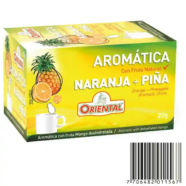 Oriental Aromática Sabor Naranja Piña Fruta Natural