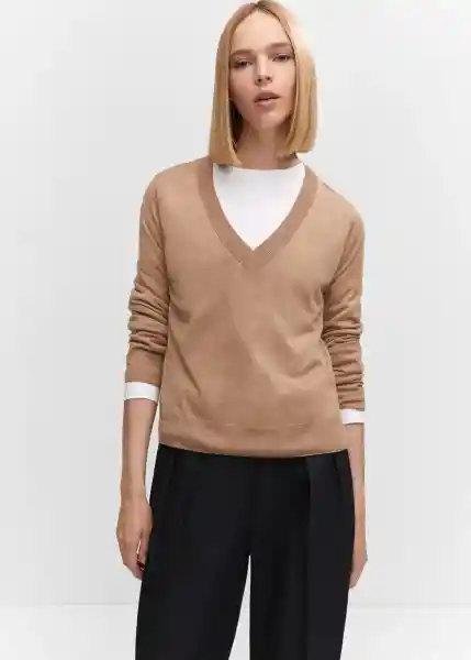 Jersey Luccav Camel Talla M Mujer Mango