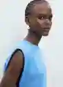 Camiseta Viri Azul Talla S Mujer Mango