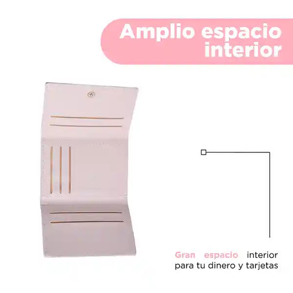 Cartera Trifold Rosa Claro Miniso