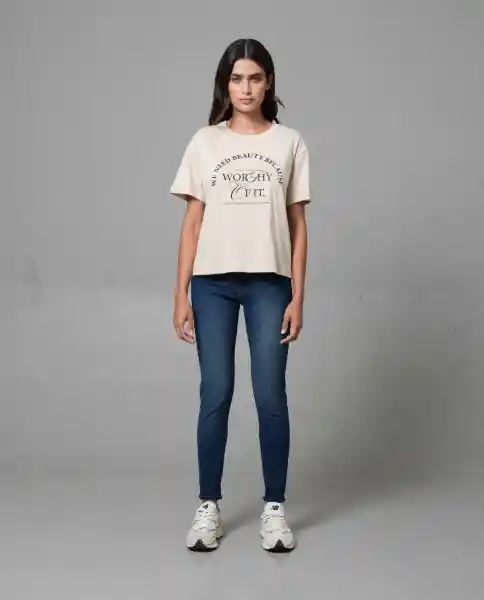 Camiseta Mujer Beige M 202G106_BEI141209 Rifle