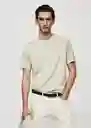 Camiseta Bellow Verde Pastel Talla M Hombre Mango