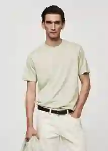 Camiseta Bellow Verde Pastel Talla M Hombre Mango
