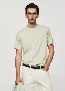 Camiseta Bellow Verde Pastel Talla M Hombre Mango