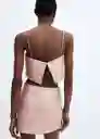 Falda Lotus Rosa Talla 38 Mujer Mango