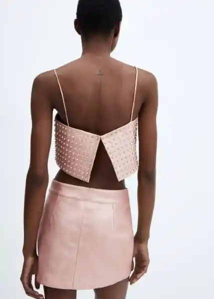 Falda Lotus Rosa Talla 38 Mujer Mango