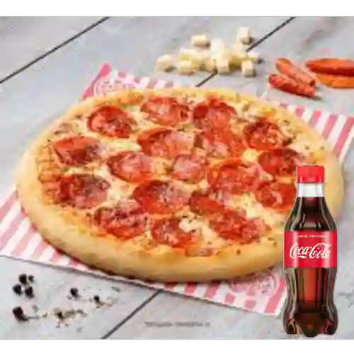 Pizza Pepperoni 21cm 4 Porciones +CocaCola 250ml