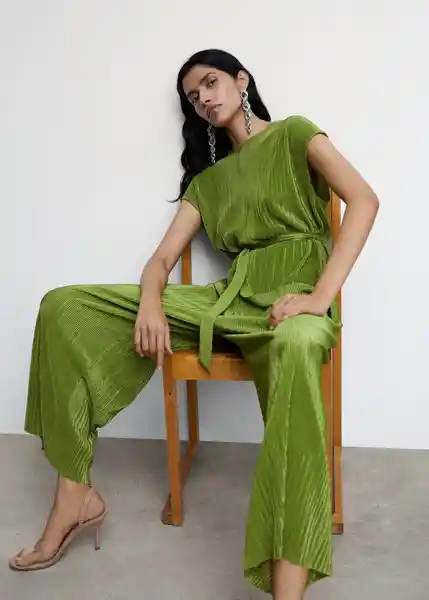 Enterizo Mono Jungla-A Verde Talla M Mujer Mango