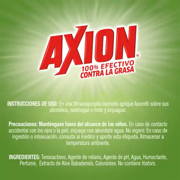 Lavaplatos en Crema Axion Aloe y Vitamina E 450g x 2und