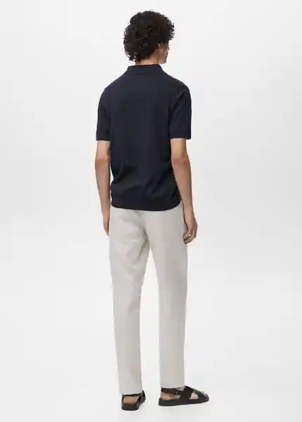 Camiseta Polo Arraona Azul Noche Talla M Hombre Mango