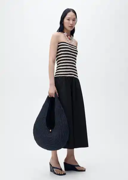 Vestido Nati Negro Talla M Mujer Mango