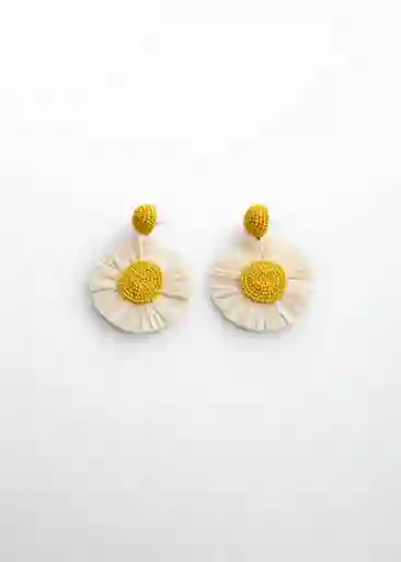 Pendientes Rosa Blanco Talla 99 Mujer Mango