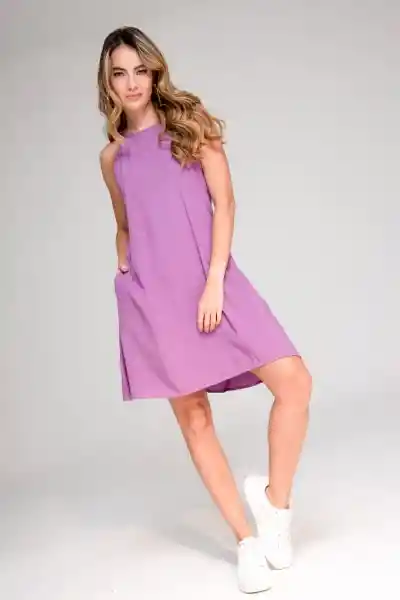 Vestido Prana Color Morado Oscuro Talla XS Ragged