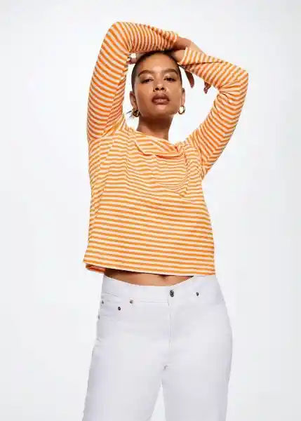 Camiseta Saco Naranja Talla S Mujer Mango