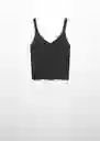 Top Kling Negro Talla 18 Mujer Mango