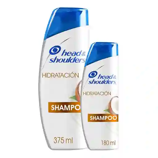 Shampoo Head Shoulders Hidratacion Aceite de Coco Control Caspa 375 ml + Shampoo Head Shoulders Hidratacion Aceite de Coco Control Caspa Champu Head and Shoulders 180 ml